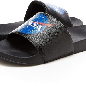 NASA men’s black NASA logo alpha slides new inbox size 9